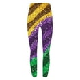thumbnail image 3 of Hvot&aat Women Mardi Gras Leggings Stretch High Waisted Yoga Pants Sparkly Printed Carnival Party Pant, 3 of 5