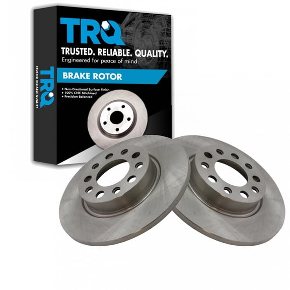 TRQ Rear Brake Rotors Set Solid Fits Select 2016-2022 Fiat 500X 2017-2022 Jeep Compass 2015-2022 Renegade