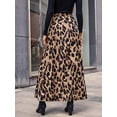 thumbnail image 2 of Falda larga bohemia de cintura alta con cordón y estampado de leopardo para mujer khkai xl, 2 of 5