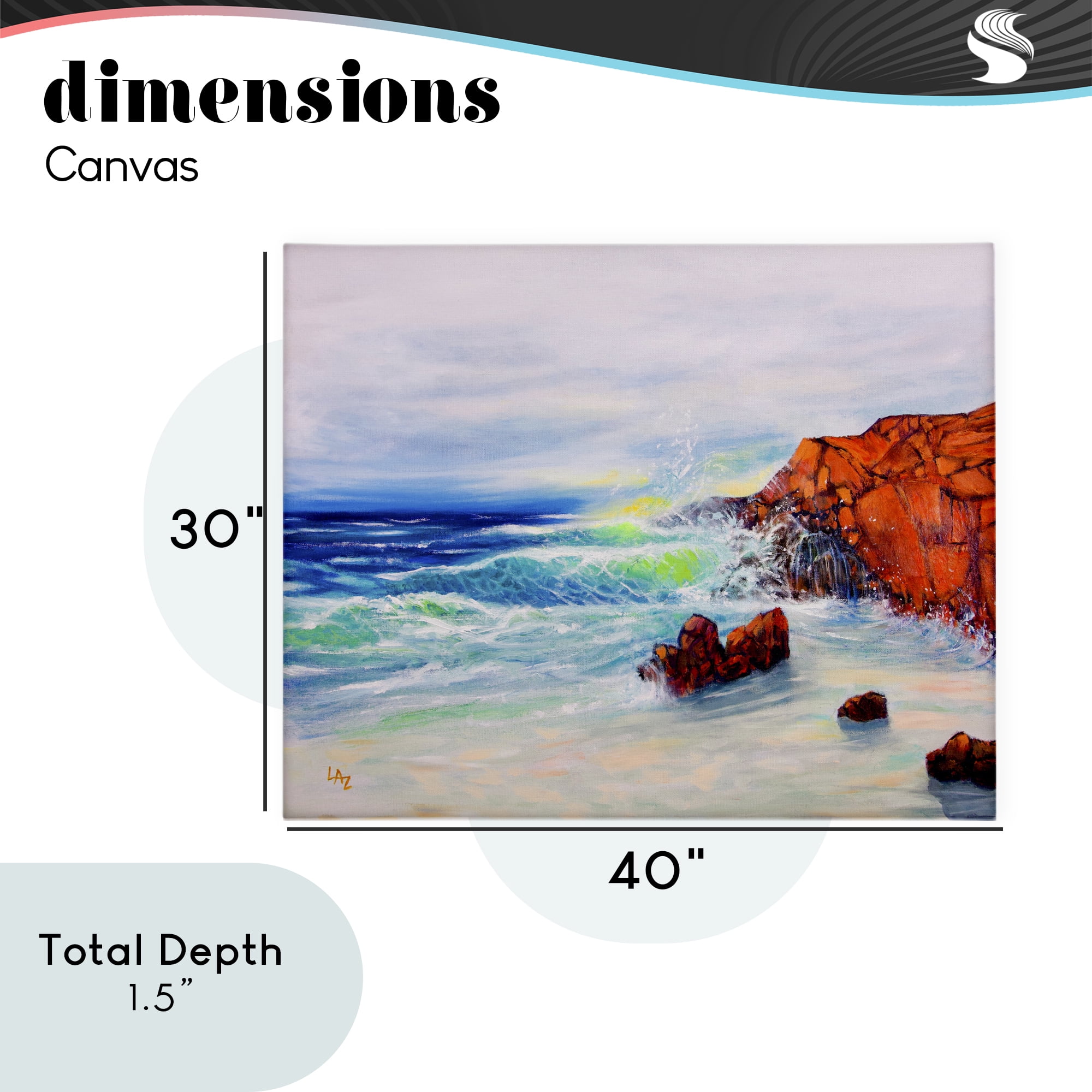 Stupell Industries Deep Blue Rocky Beach Canvas Wall Art, design by Lee Ann Zirbes