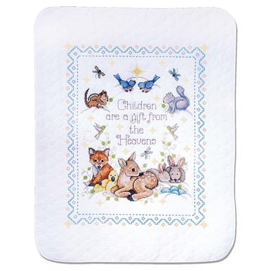 Herrschners Little Farmers Baby Quilt Stamped Cross-Stitch Kit