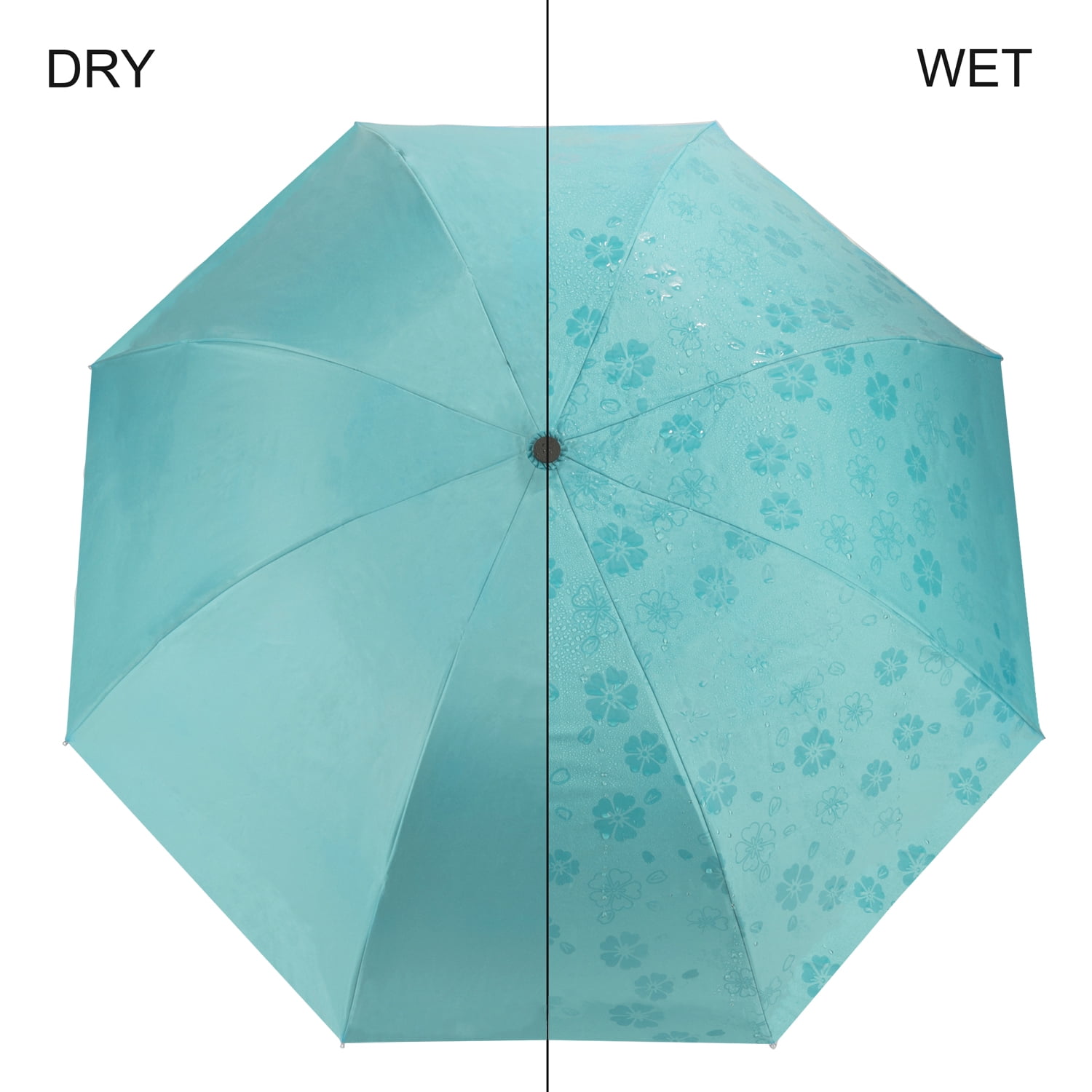 Magic Flowers Color Changing Lightweight Compact Travel Sized Windproof Nylon Umbrella With Easy Open Button