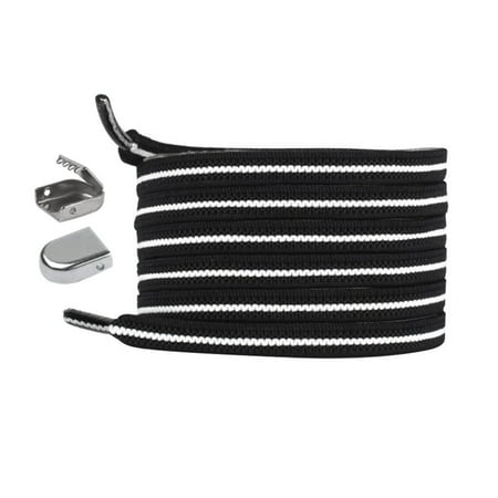

Jygee 2 Pairs Elastic Shoelaces Press Buckle Rubber Band Lazy Shoestring Sports Shoe Lace Black White
