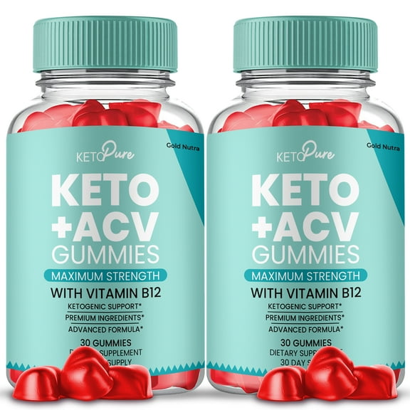 (2 Pack) Keto Pure ACV Gummies, Keto Pure Keto   ACV Gummies, Maximum Strength Official Supplement for Men and Women