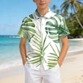thumbnail image 5 of Kogui Hawaiian Shirts for Boys Boys Short Sleeve Button Down Casual Shirt with Pockets Size 11-12 (Light Green,11-12 Years), 5 of 7
