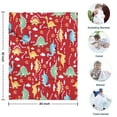 thumbnail image 4 of Red Cartoon Dinosaurs Arrows Pattern Blanket,Comfortable Soft Flannel Throw Blanket,All Season,Warm Lightweight Blankets for Sofa Bed Couch Living Room Chair,30"x40", 4 of 4