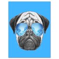 thumbnail image 2 of Pug Dog with Mirror Sunglasses - Animal Canvas Art Print, 2 of 3