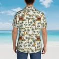 thumbnail image 4 of Pofeuu Hawaiian Style Print Hawaiian Shirt for Men Sleeves Casual Button Down Summer Beach Dress Shirts T-Shirts,3X-Large, 4 of 7