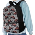 thumbnail image 4 of Uourmeti Monster Truck Print Backpack for Men, 17 Inch Personalized Large Capacity Polyester Daily Backpack for Work Travel, 4 of 6