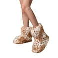thumbnail image 4 of Women's Fur Boot, Round Toe Suede Winter Fuzzy Shoes, Warm Snow Comfy Plush Short Flat Mid-Calf and Knee High Furry Fluffy Boots Round Toe Mid Calf Comfortable Outdoor Flat Shoes, 4 of 8
