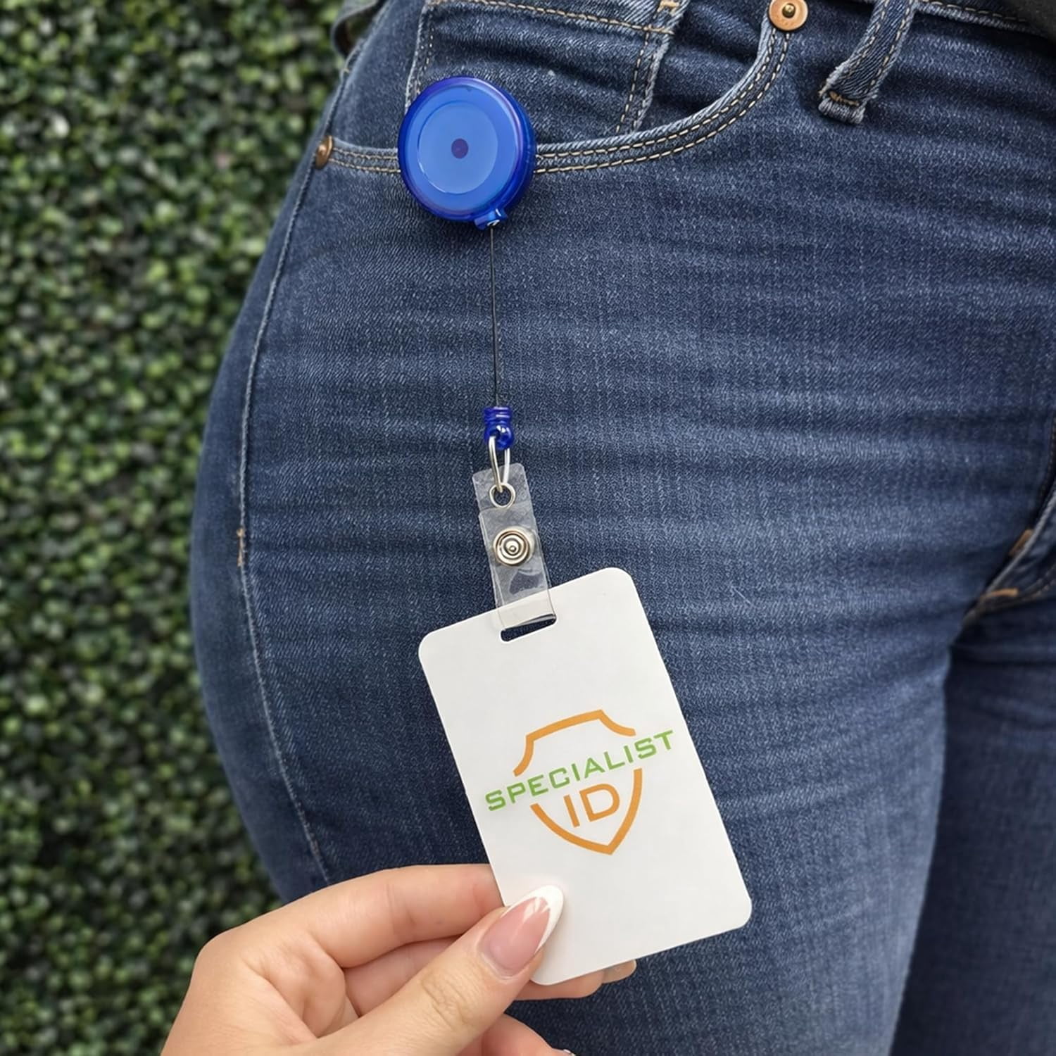 25 Pack - Translucent Retractable ID Badge Reels with Alligator Swivel Clip by Specialist ID (Royal Blue)