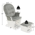 thumbnail image 5 of YYAo Recliners Home Theater Seating, Reclining Sofa Chair,Wood Baby Glider and Ottoman Cushion Set with Padded Armrests for Nursing-Light Gray, 5 of 10