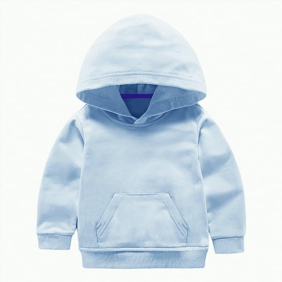 mgoYE Toddler Zip up Hoodie Baby Toddler Kids Boy Girl Solid Casual Pocket Hoodie Sweatershirt Pullover|Light Blue 11-12 Years