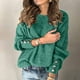 thumbnail image 2 of Gibobby Suéter casual mujer, Suéter de Manga Larga y Detalle Cruzado para Mujer(Verde,XG), 2 of 5