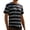 Black, variant on Krdevn Men's T Shirt with Fashionable Striped Print and Short Sleeves for Men,XXL