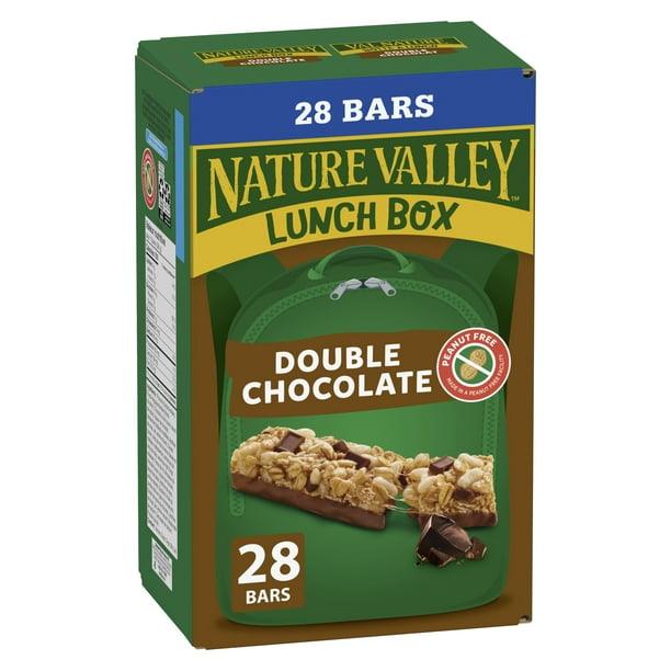 Val Nature Boîte à Lunch, Double Chocolat, Collation pour Enfants, Format Économique, 28 Barres 728 g
