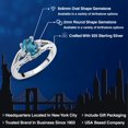 thumbnail image 2 of Gem Stone King 925 Sterling Silver London Blue Topaz and White Lab Grown Diamond 3 Stone Engagement Ring for Women | 1.58 Cttw | Oval 8X6MM | Round 2MM | Gemstone November Birthstone | Size 8, 2 of 6