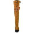 thumbnail image 2 of BLISSFUL STEP Women's Block Heel Thigh High Boots Lace up Over Knee High Boots Brown 10, 2 of 7