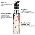 thumbnail image 3 of Yayeee 20oz Insulated Water Bottle Double Wall Stainless Steel with Flip Straw Lid, Retro Christmas Forest, 3 of 7