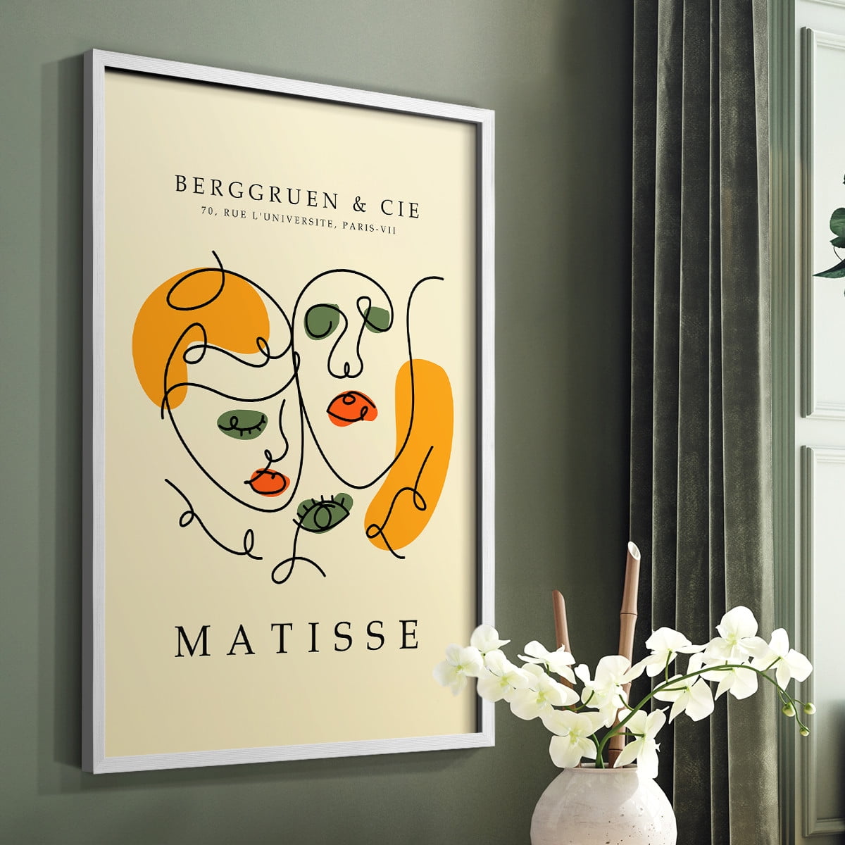 Matisse CCCLII in White Solid Wood 8 x 10 Framed Print