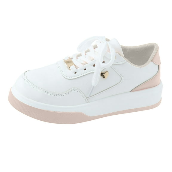 Ladies Fashion Color Blocking Womens Platform Star Sneaker Lace Up Fashion Comfortable Walking Shoes Leather Lace Up Comfortable Sneaker Guards Air 1 Women Thick Soled Casual Sports Shoes