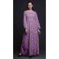 thumbnail image 2 of Bimba Robe Maxi d'Été Décontractée pour Femmes en Georgette Mousse à Imprimé Papillons et Papillons, Taille Élastique Longue - X-Grand, 2 of 5