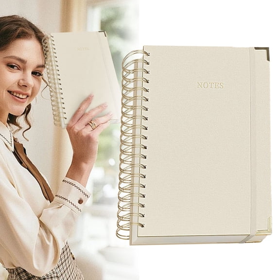 B5 Hardcover Linen Notebook With College Ruled Pages For Women Journaling And Daily Organization