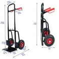thumbnail image 4 of DURAMOXLQ Heavy-Duty Steel Hand Truck Dolly, 330 Lb Capacity with Dual Handles and 10-Inch Rubber Wheels, 4 of 8