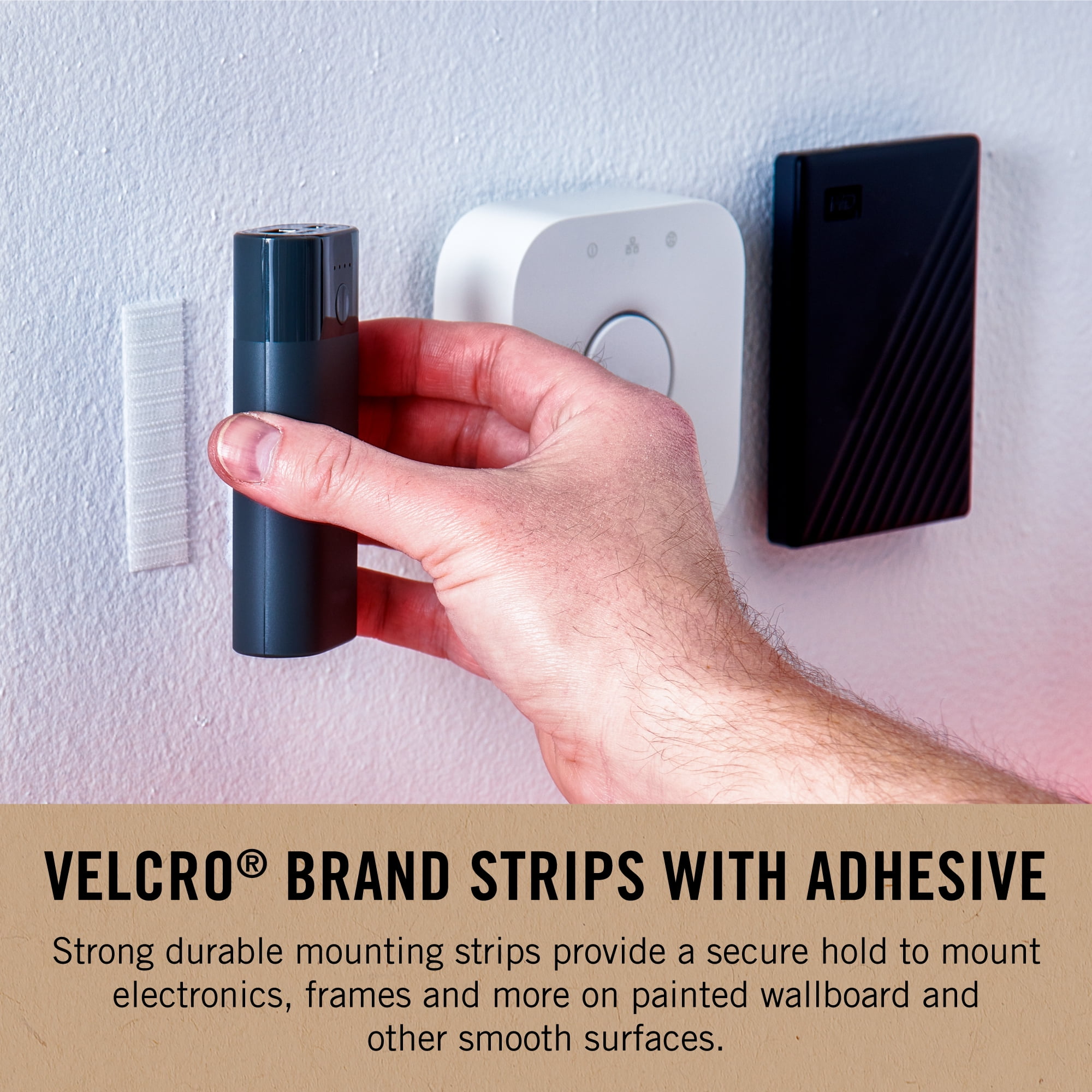VELCRO Brand ECO Collection Industrial Strength Strips 3in x 1 3/4in,  Sustainable 40% Recycled Materials, 2ct Black