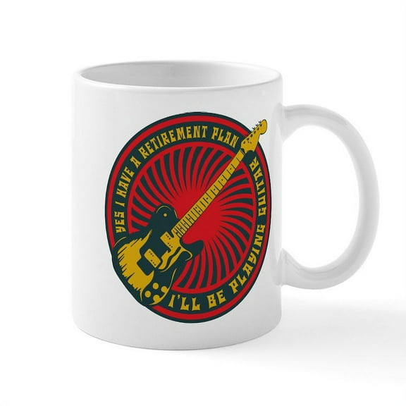 CafePress - Guitar Retirement Plan - 11 oz Ceramic Mug - Novelty Coffee Tea Cup