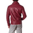 thumbnail image 2 of Mens Leather Jacket Slim Fit Biker Motorcycle Genuine Lambskin Jacket Coat A678, 2 of 3