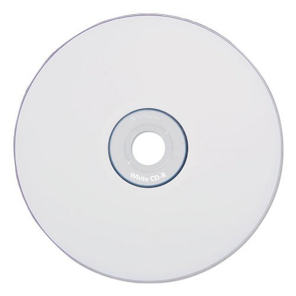 Verbatim CD-R Recordable Disc, 700 MB/80 min, 52x, Spindle, White, 100/Pack - image 2 of 3