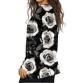 thumbnail image 5 of Womens Long Sleeve T Shirts Casual V Neck Graphic Printed Slim Fit Basic Tee Comfy Pullover Tunic Tops (S, Black), 5 of 7