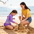 thumbnail image 4 of Girls 2-Piece Swimsuit Set Long Sleeve Rash Guard UPF 50+ Ruffle Bottom Summer Beach Bathing Suit Sizes 1-8Y, 4 of 7