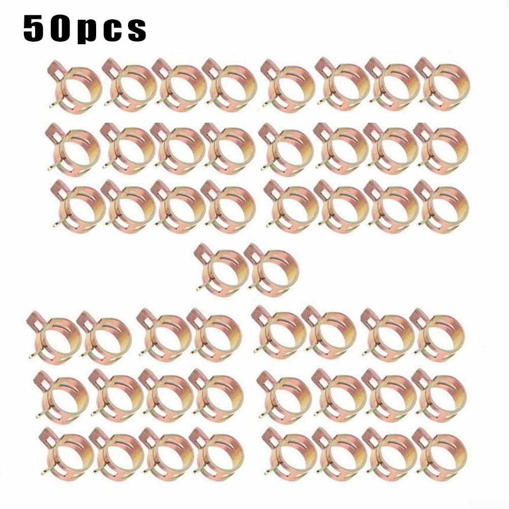 50pcs Spring Clip Fuel Oil Water Hose Pipe Tube Clamp Fastener 5-9mm 5 Sizes Kit