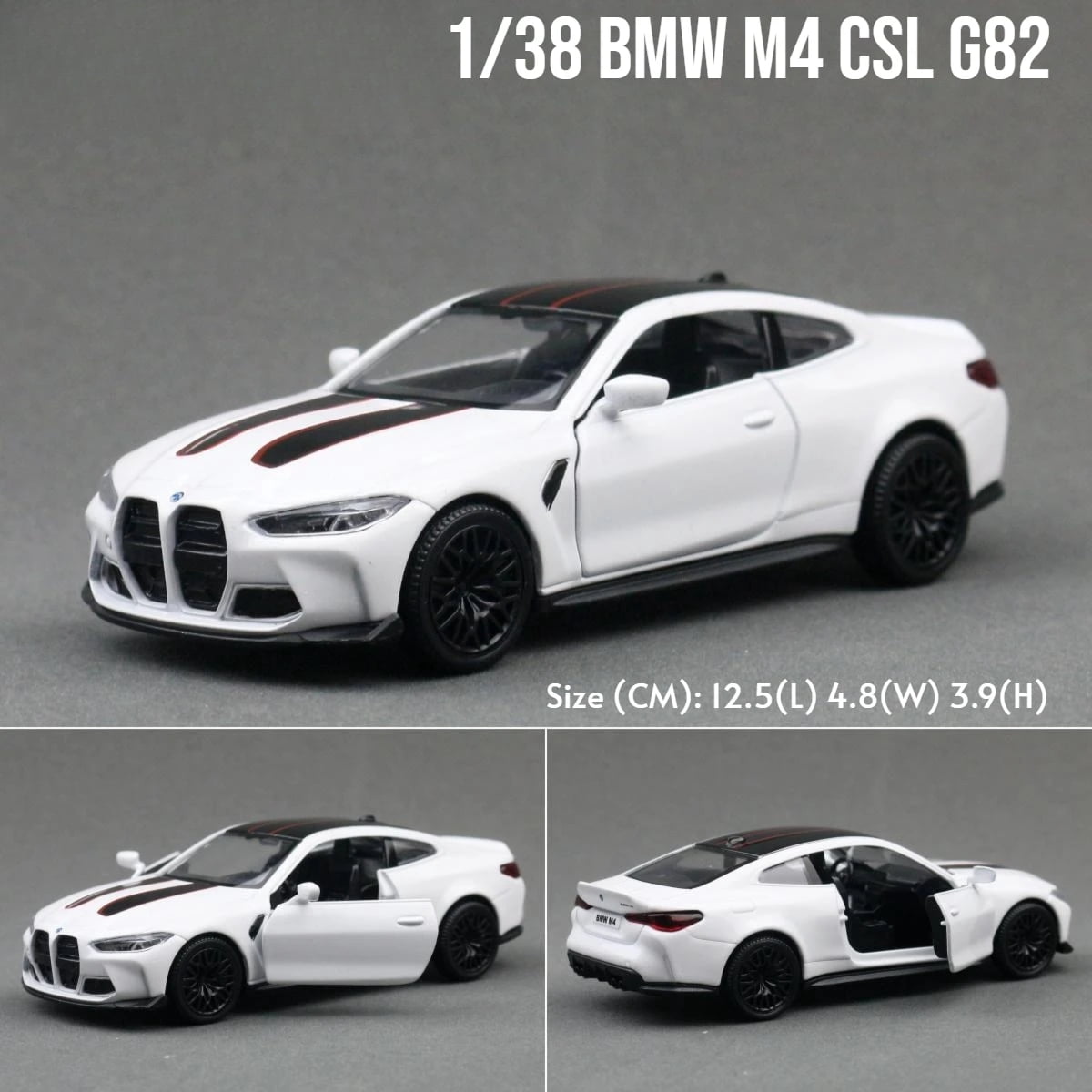 1/36 BMW M4 CSL G82 Sedan Toy Car Miniature Model RMZ CiTY Free Wheels Pull Back Diecast Alloy Collection Gift For Children Boy