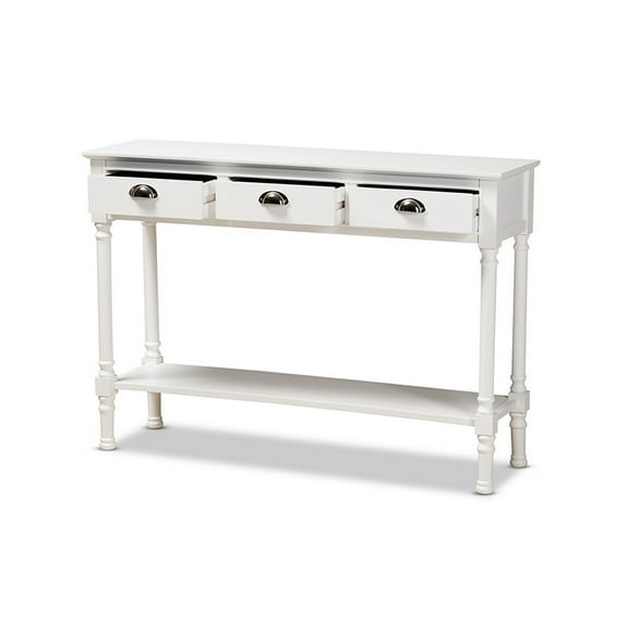 Baxton Studio Garvey French Provincial White Finished Wood 3-Drawer Entryway Console Table