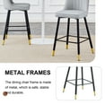 thumbnail image 6 of LUFTUT Bar Stools Set of 2, Counter Height Barstools with Back, Modern Faux Leather Kitchen Stools, 27" Light Gray Barstools with Stable Metal Legs for Small Spaces, Kitchen Island, Coffee Corner, 6 of 7