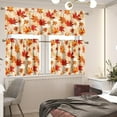 thumbnail image 5 of Red Fall Leaves Short Kitchen Curtains Gothic Window Curtains Valance and Tier Set Rod Pocket Short Tier Curtain for Room, Cafe Kitchen Decor, 5 of 6