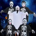 thumbnail image 3 of Disfraz de Halloween Cosplay Disfraces Funky Capa de Mascarada Disfraz de Fantasma Blanco (Disfraz de Fantasma para niños + Guantes) (Blanco) Rojo Verde, 3 of 5