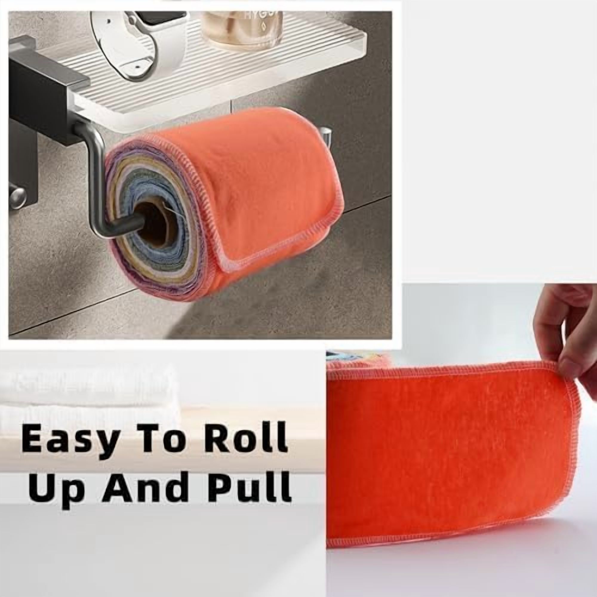 Reusable Toilet Paper - Cotton Flannel Reusable Bidet Towels,Absorbent Washable Paper Towels roll,32 Pcs Washable & Re-Rollable Cloth Toilet Wipes
