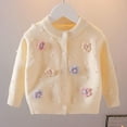 thumbnail image 2 of Zshosam Girls Cardigan Sweater Girls Cardigan Sweater Kids Sweater Cardigan Casual Open Front Outerwear Size 5T 6T,(Light Yellow 5-6 Years), 2 of 3