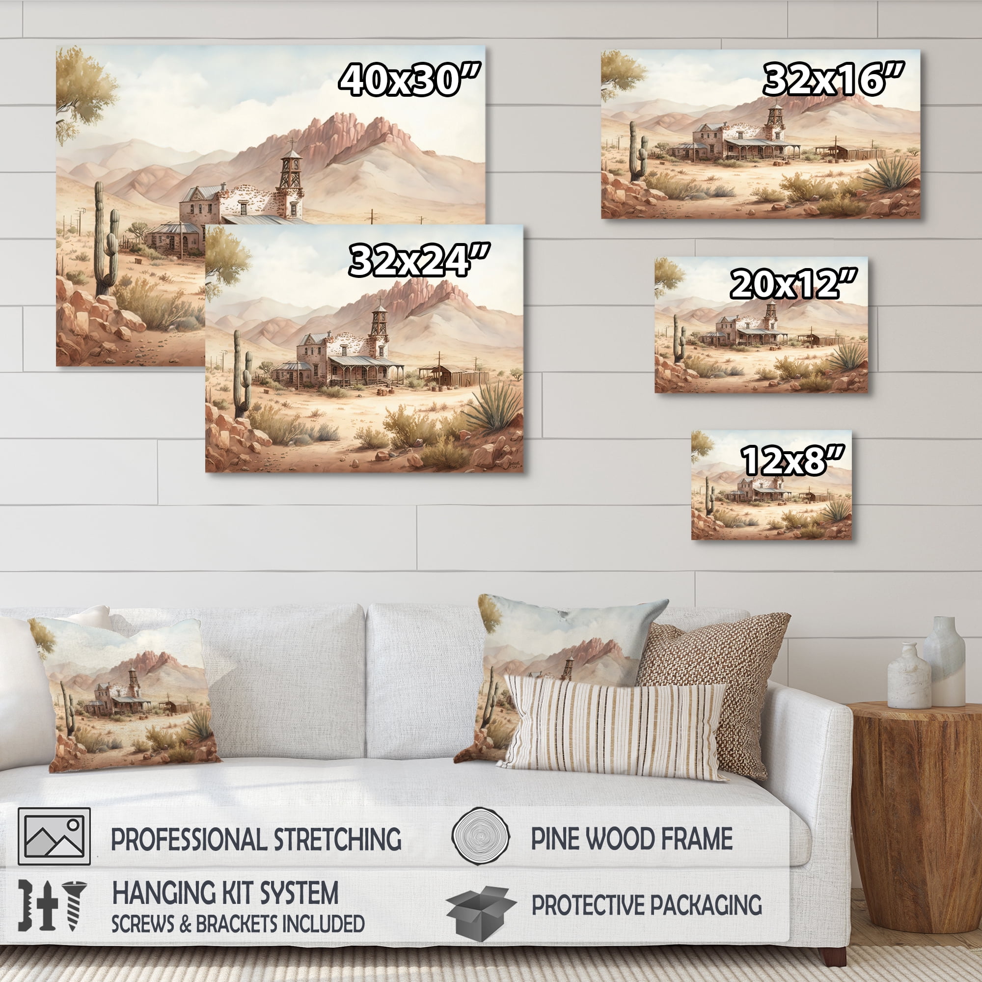 Designart Wild West Town II Canvas Wall Art