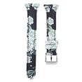 thumbnail image 1 of Replacement Slim Leather Printing Watch Band Strap For Fitbit Versa Woman (Black Green Flower), 1 of 10