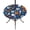 Navy, Orange, White, variant on Tropical Palm Round Outdoor Tablecloth with Umbrella Hole Zipper, Summer Modern Dark Green Botanical Leaves Elastic Fitted Table Cover, Waterproof Table Cloth for Patio Picnic Party Fits 36"-44"