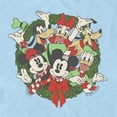 thumbnail image 2 of Men's Mickey & Friends Christmas Retro Friends Wreath Graphic Tee Light Blue 2X Large, 2 of 4