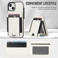 thumbnail image 6 of Compatible WIth Magsafe 2 in 1 Detachable iPhone 14 Plus Shockproof Rugged Wallet Phone Case with Card Holder,Magnetic PU Leather RFID Blocking Flip Kickstand Credit Slots,White, 6 of 8