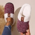 thumbnail image 3 of Fuzzy Slippers For Women Fuzzy House On Indoor Outdoor Bedroom Furry Lined Ladies Comfy Memory Foam Female Home Shoes Anti-Skid Rubber Hard Sole Red 38 -39, 3 of 6