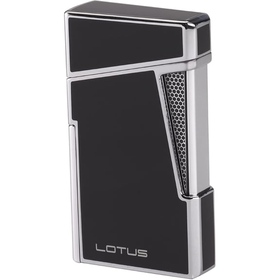 Lotus Apollo Cigar Lighter with Double Wind-Resistant Torch Flames, All Metal Housing, Integrated Cigar Punch, Large Flame Adjuster
