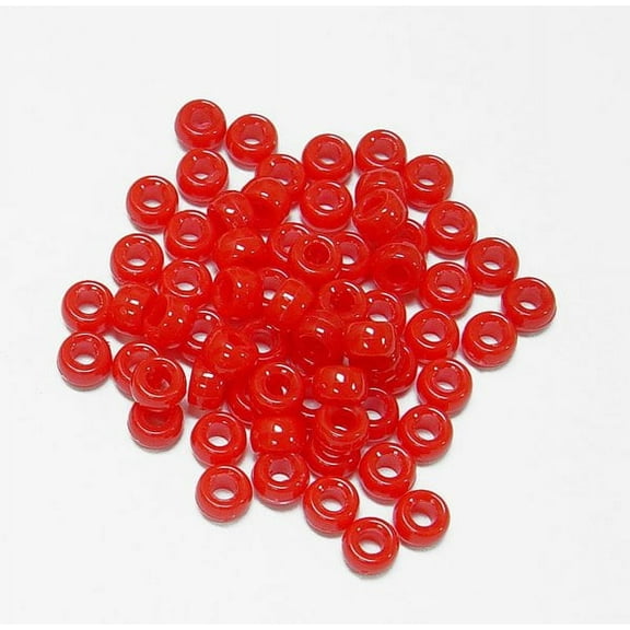 Jolly Store Crafts Bright Neon Red 6.5x4mm Mini Pony Beads, Made in USA, 1000pcs